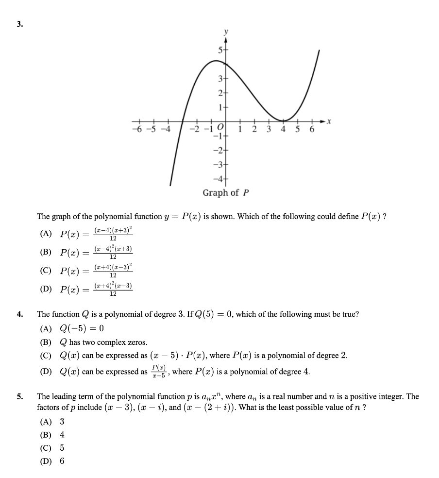 (A) P(a) = (2-4)(1+3) 12 (B) P(x) = (2-4) (2+3) 12 (C)
