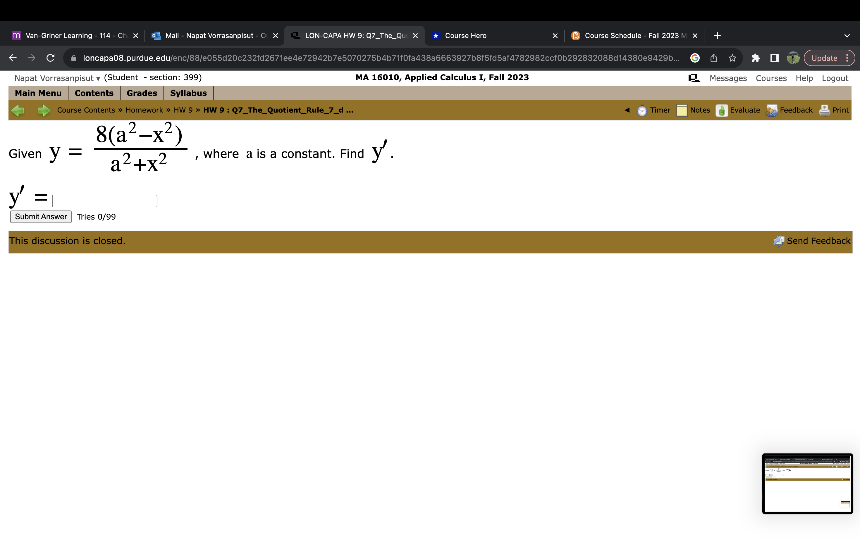 Timer Notes Evaluate Feedback Print Find the derivative of y = x3+6x+4