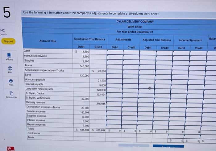 LO P1, P2 The following unadjusted trial balance contains the accounts and