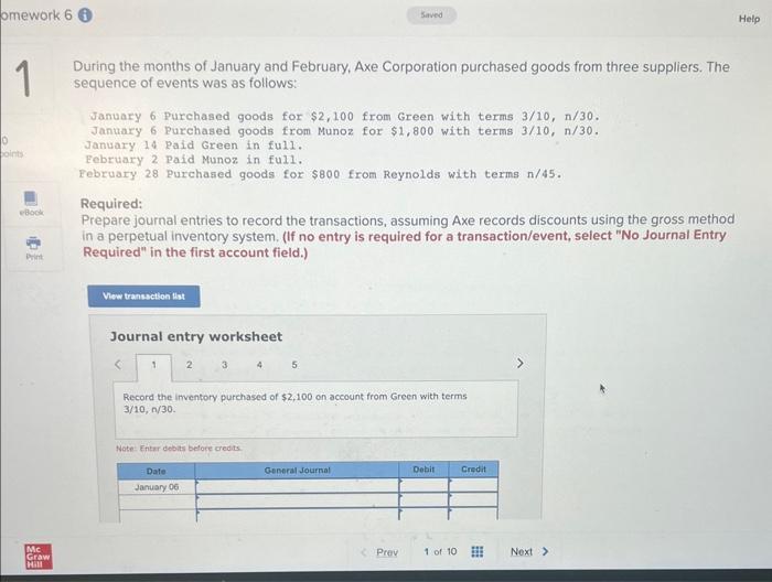  omework 60 1 0 points eBook Print Saved During the months