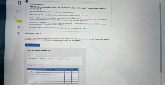 year of use The machine cost $1500 and is estimated to have