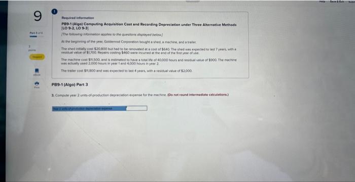 a total inte of 40,000 hours and residual value of $900. The