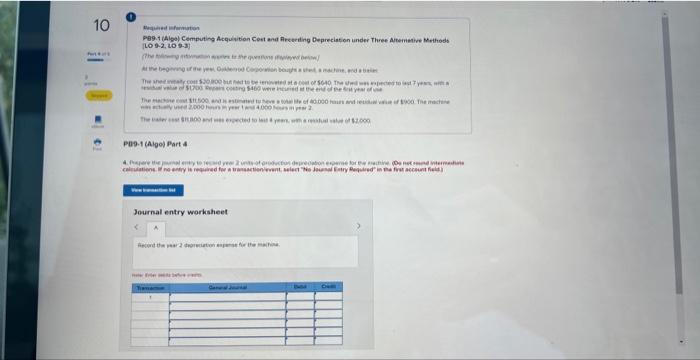 machine was actually used 2.000 hours in year 1 and 4000 hours