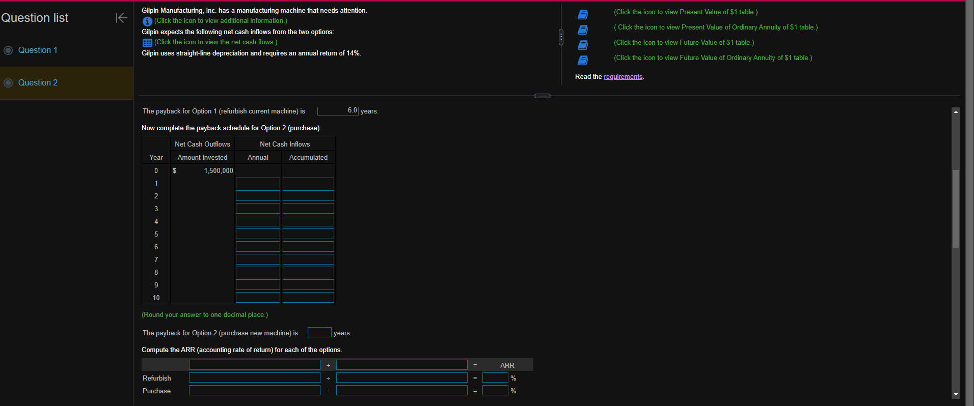 has a manufacturing machine that needs attention. i (Click the icon to