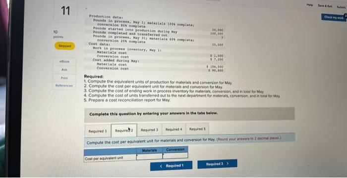 conversion 80% complete 10,000 Pounds started into production during May 100,000 10