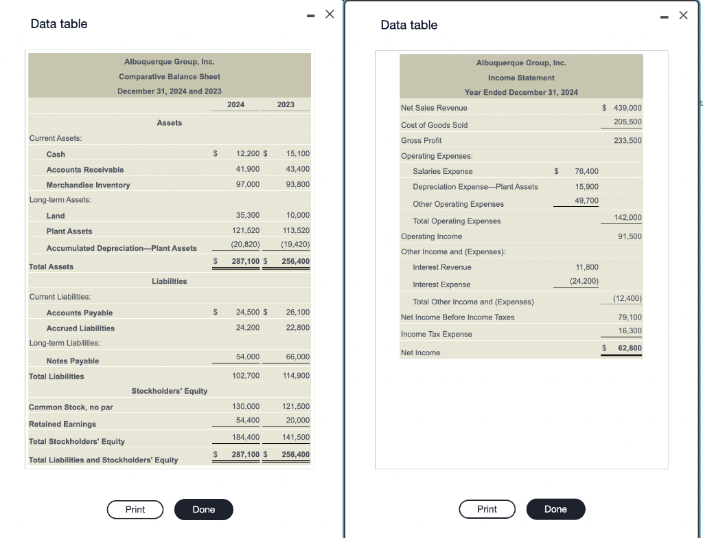 Data table - Data table Albuquerque Group, Inc. Income Statement Year