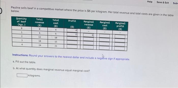  Help Save & Exit Subr Paulina sells beef in a competitive
