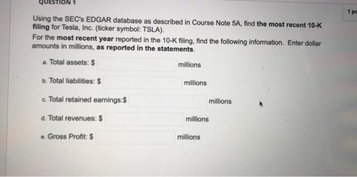 find the most recent 10-K filing for Tesla, Inc. (ticker symbol: TSLA).