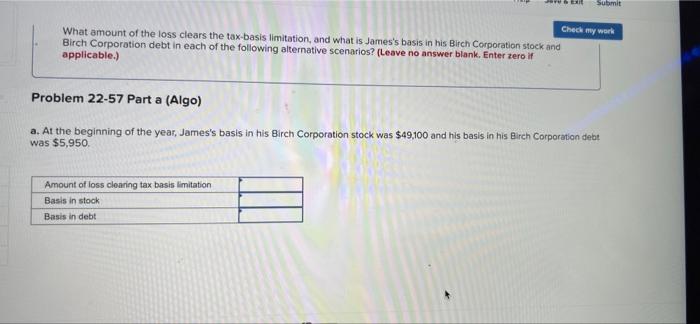 Problem 22-57 (LO 22-4) (Algo) [The following information applies to the questions