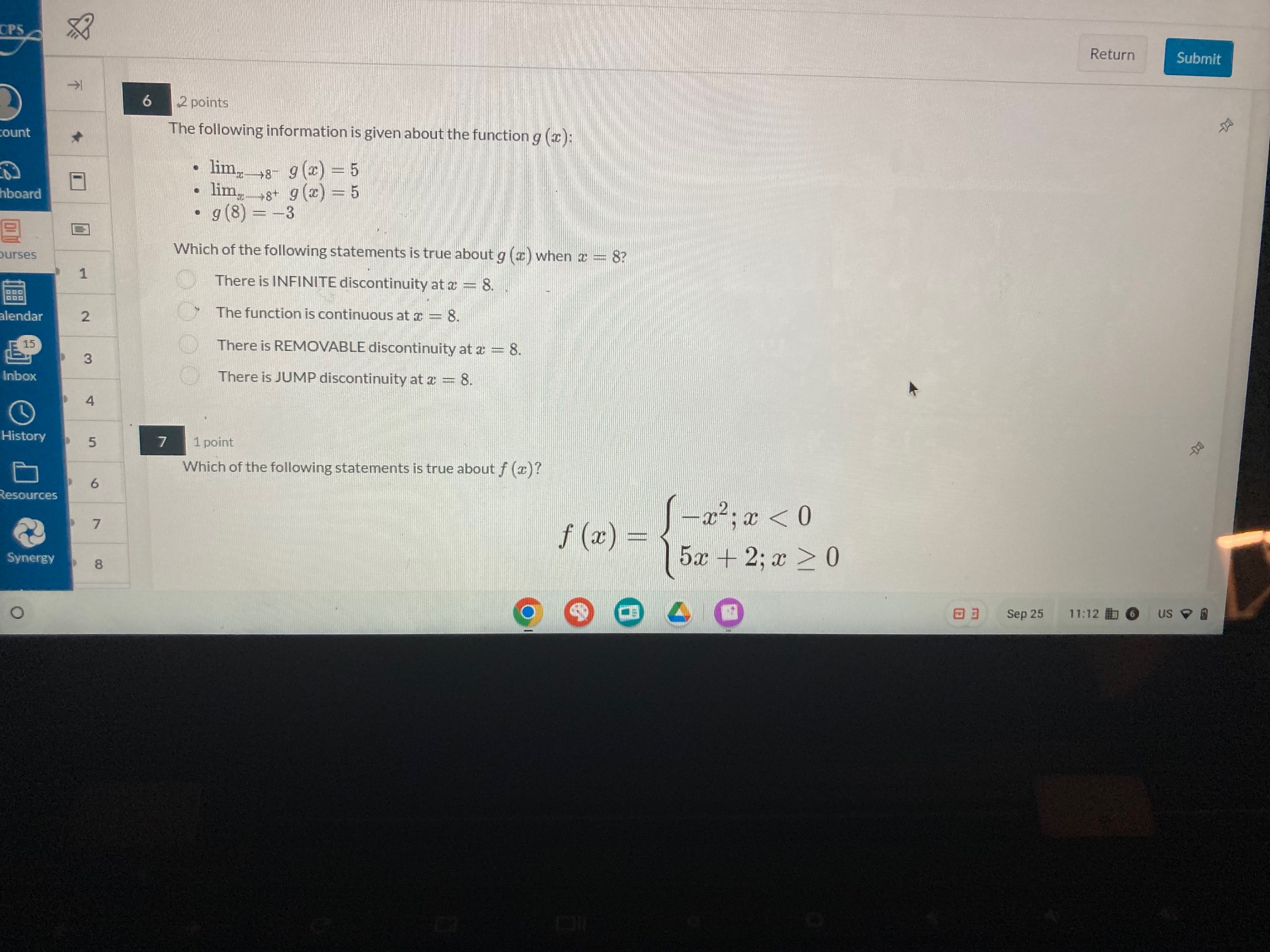 tha 2. continuity Resources kx, x > 2 Synergy f (ac) =