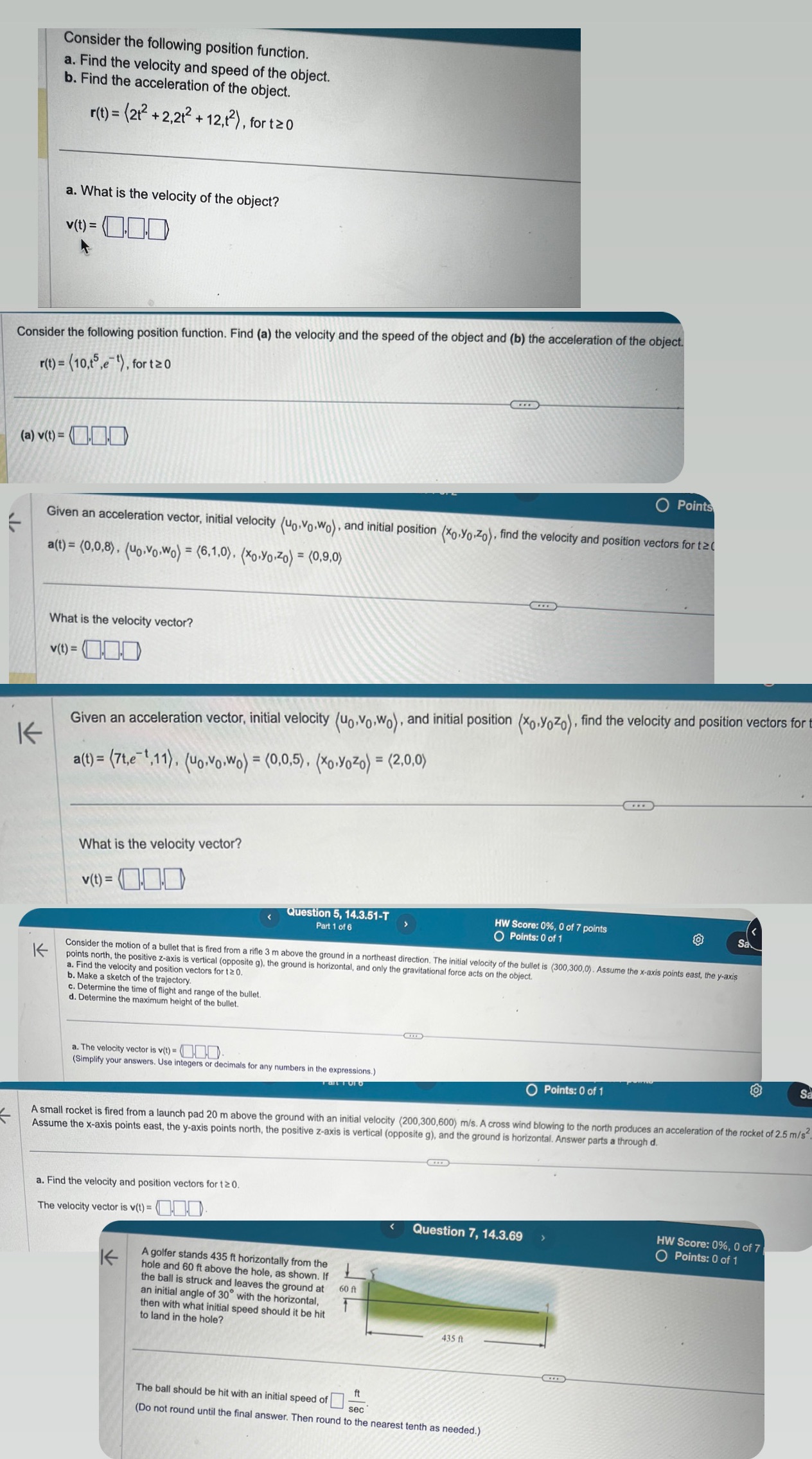 and speed of the object. b. Find the acceleration of the object.