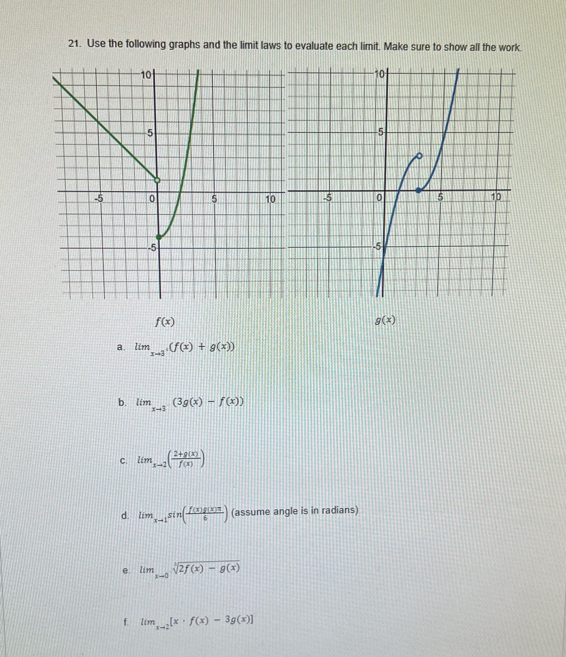 laws and how to use them to determine limits of different combinations
