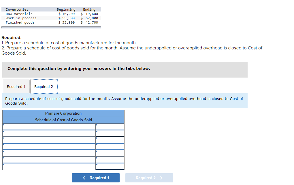 Inventories Raw materials Work in process Finished goods Beginning Ending $