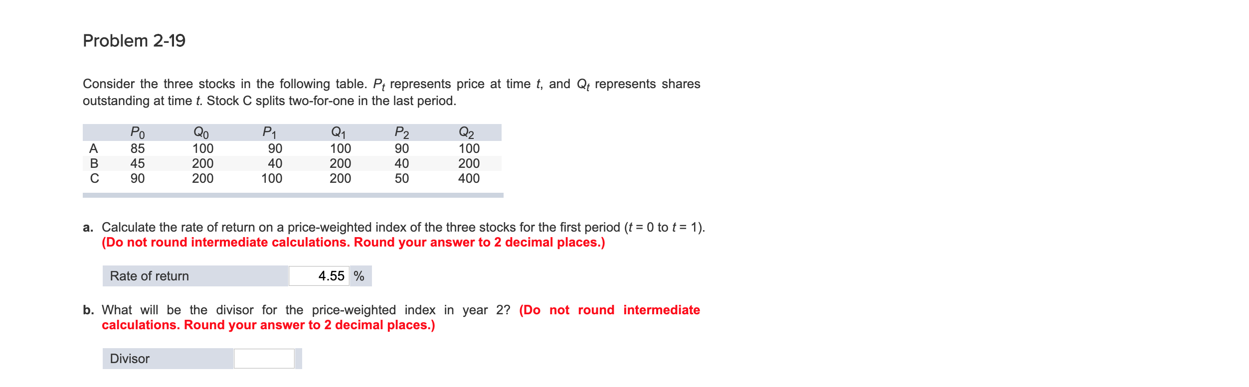 intermediate calculations. Round your answers to 2 decimal places.) a. A market