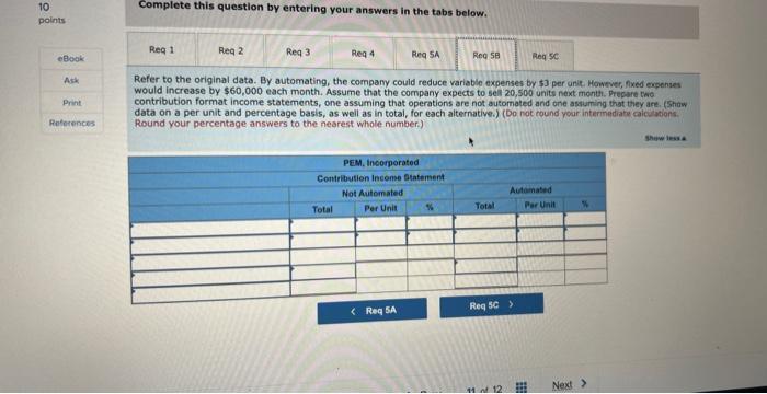 its break-even point in unit sales and dollar sales. 2. The president