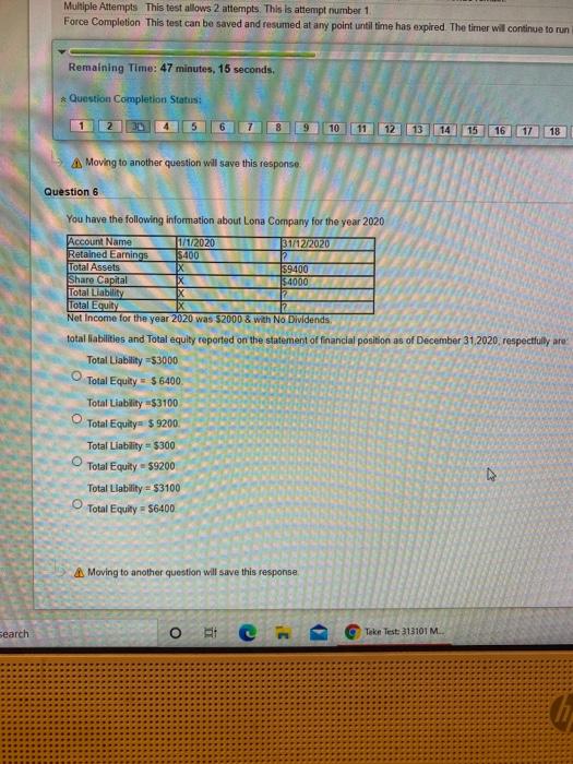  Multiple Attempts This test allows 2 attempts. This is attempt number