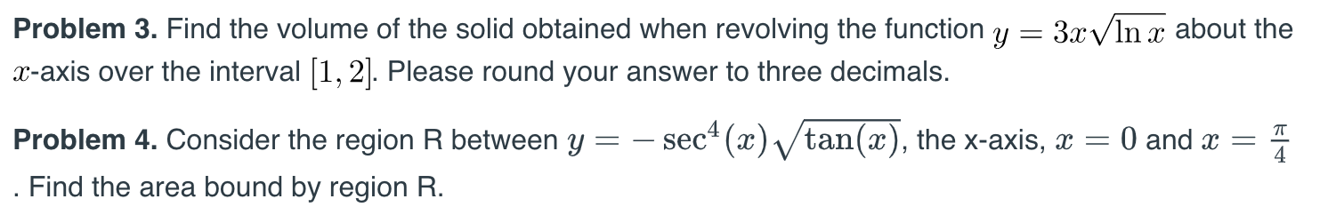 the function y : 3xw/1na: about the :c-axis over the interval [1,