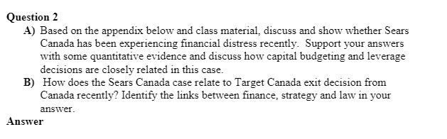 material . discuss and show whether bears Canada has been Experiencing financial