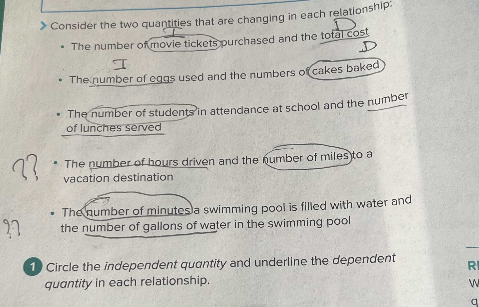 . The number of movie tickets purchased and the total cost I