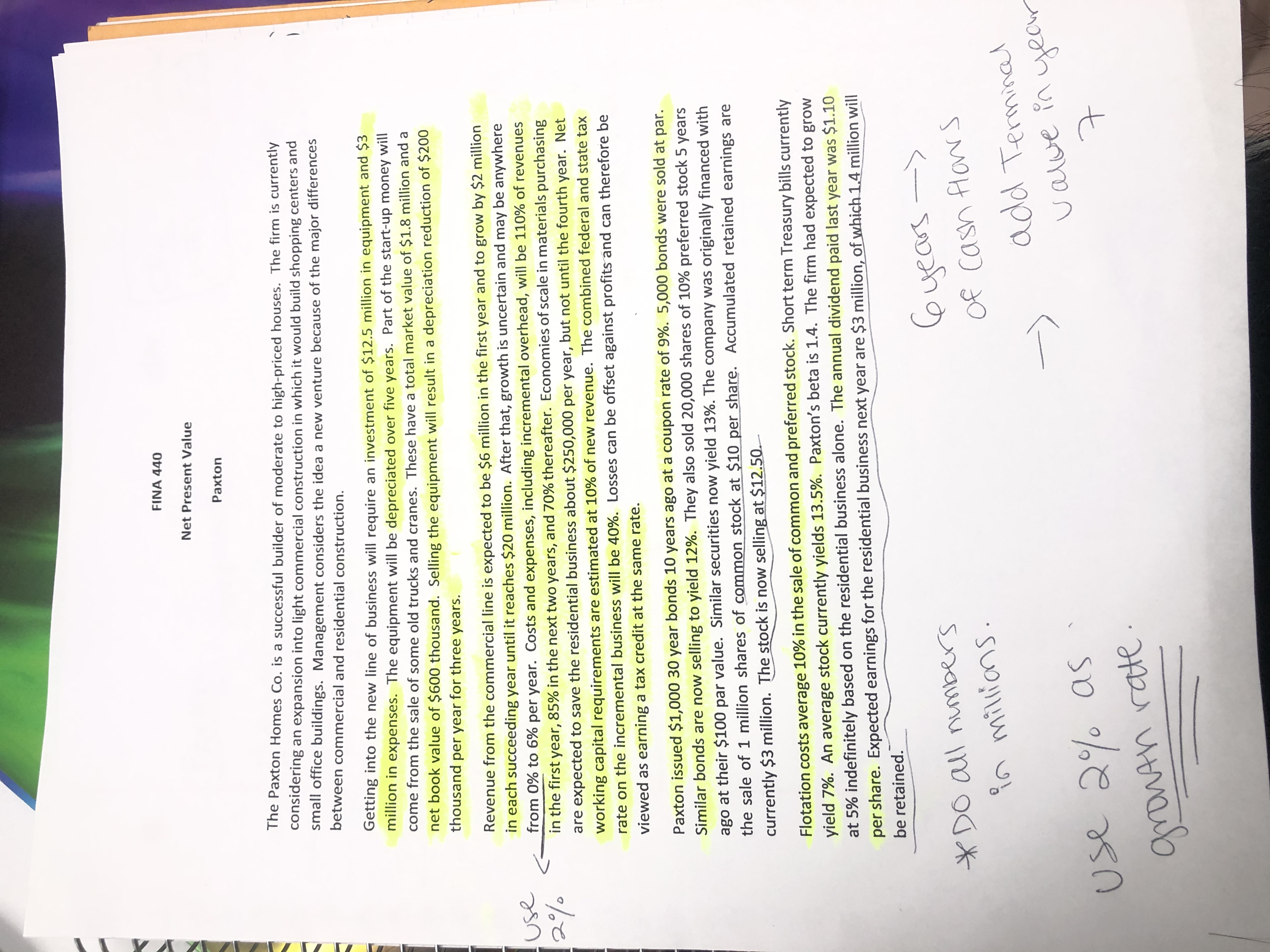 below. Net Investment Straight Line Final year adjustments Sale of old Assets