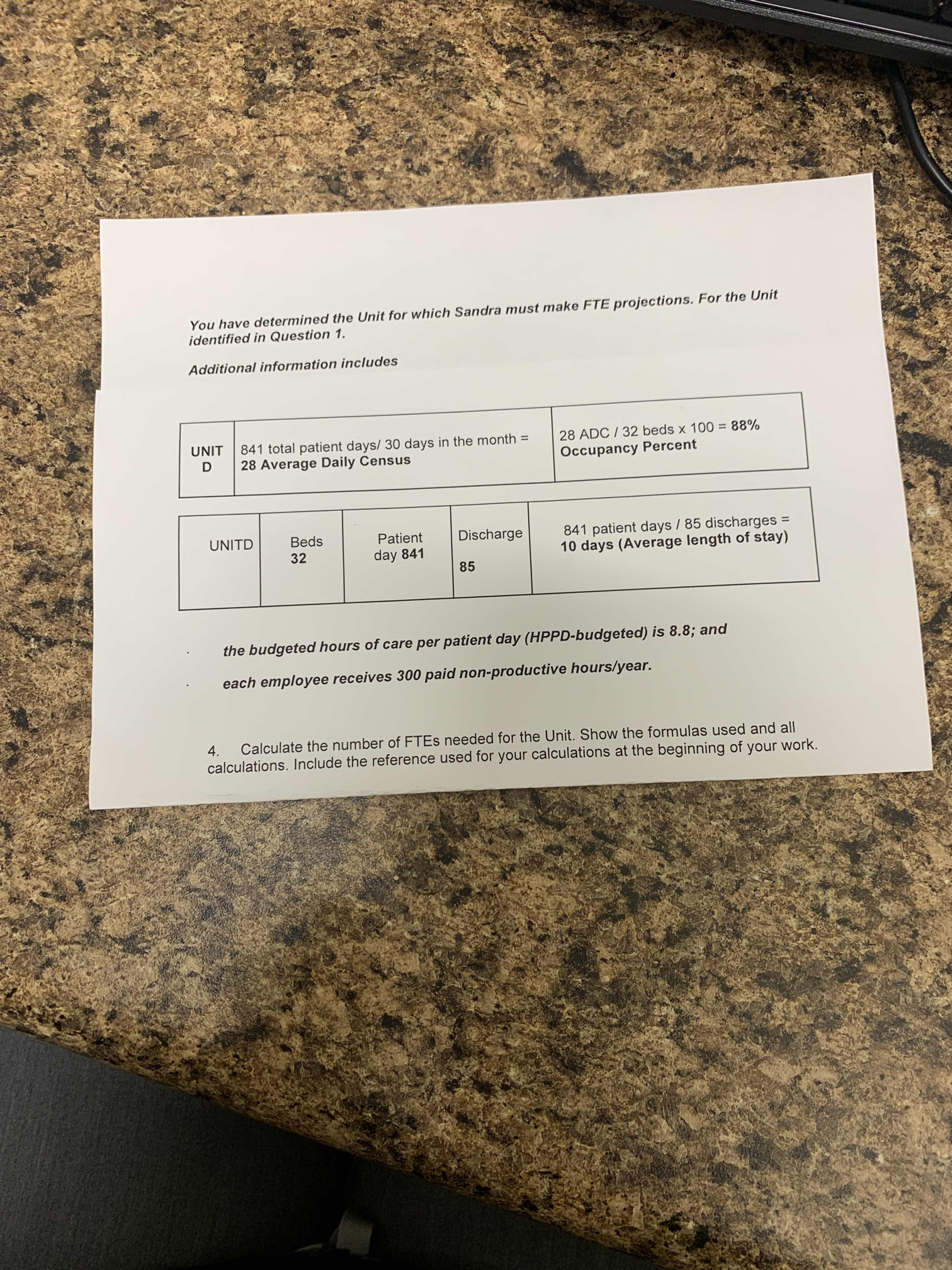 You have determined the Unit for which Sandra must make FTE