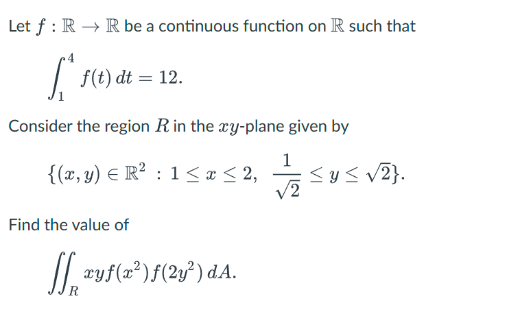  Let f : R - R be a continuous function on