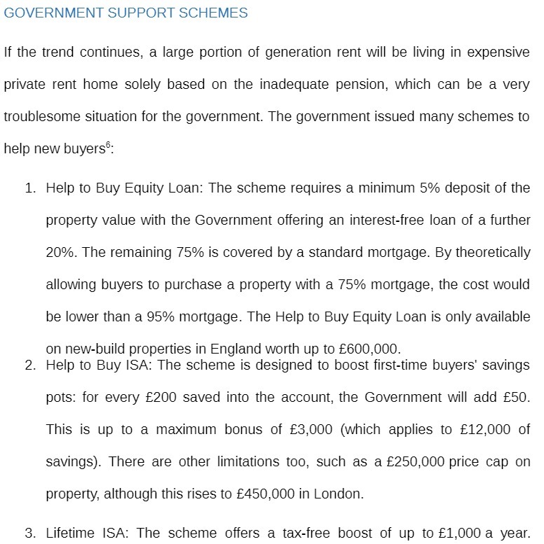 GOVERN MENT SUPPORT SCHEMES If the trend continues, a large portion