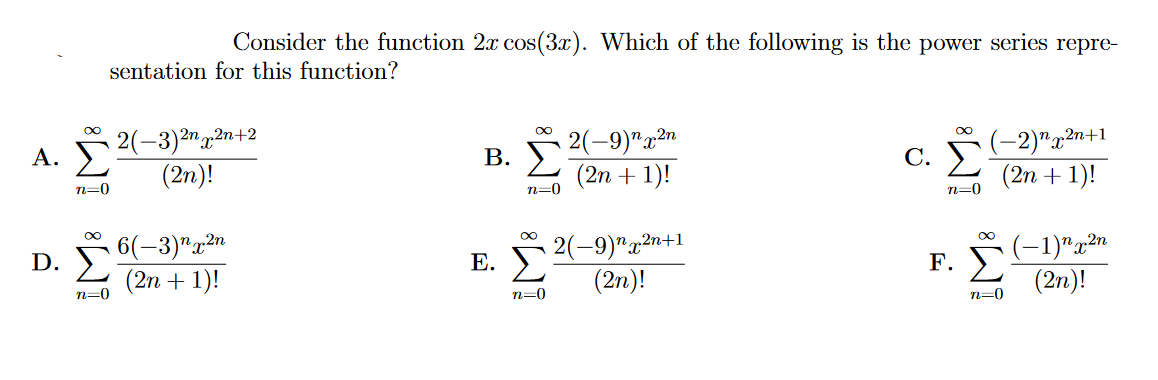 B. 13 - 12+ 2 n=1 k=1 c. _(-1)n n2 5n n