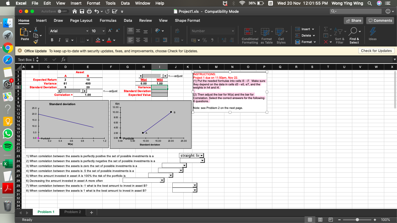 finance. Excel File Edit View Insert Format Tools Data Window Help 36%