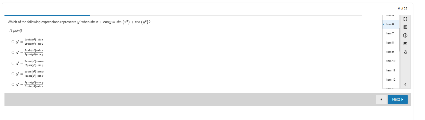 Item 16 O a= 1 Item 17 Oa= = Item 18 Item