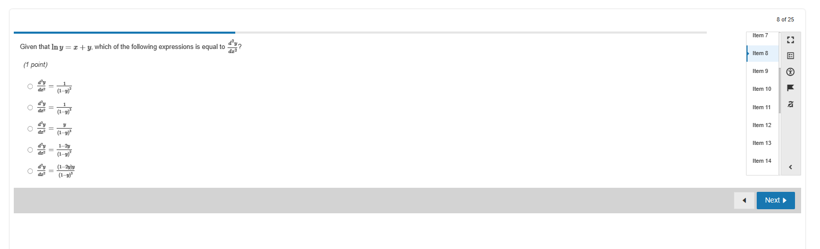 x = 0. Which one of the following functions could be f
