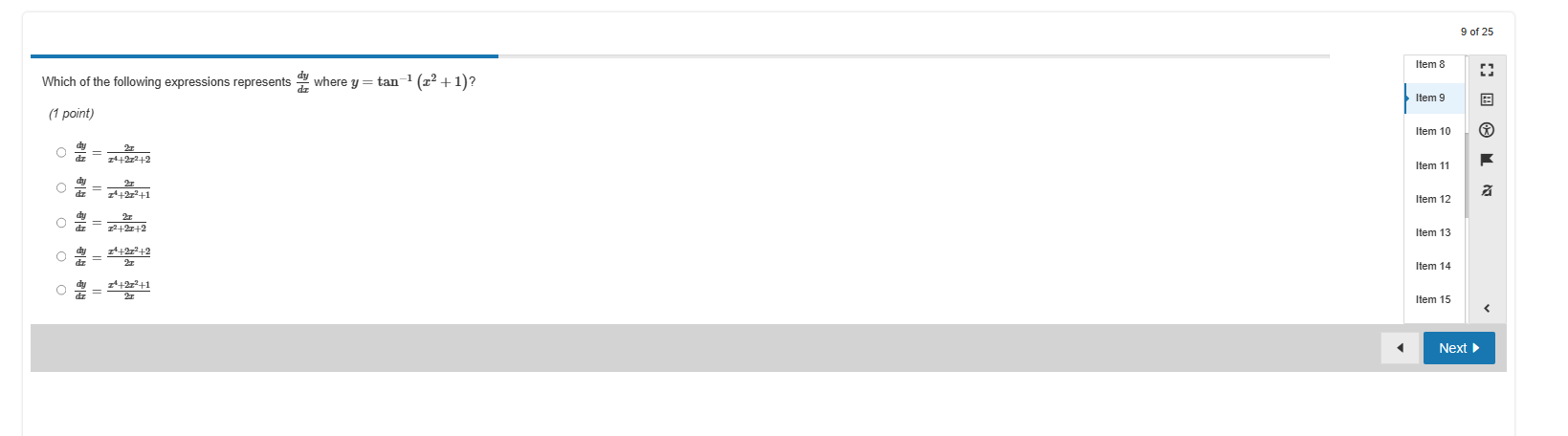 (I)? (1 point) Item 17 Of (z) =12 Item 18 Of (z)