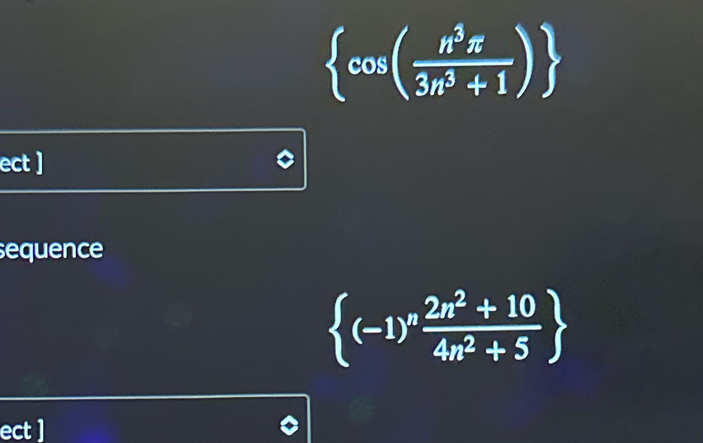 ect ] {COS (34+1)} sequence ect ] 1)" 2n + 10 {(1)".
