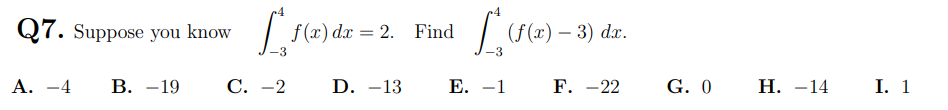 know f(x) dx = 2. Find (f(x) - 3) dx. 3 3