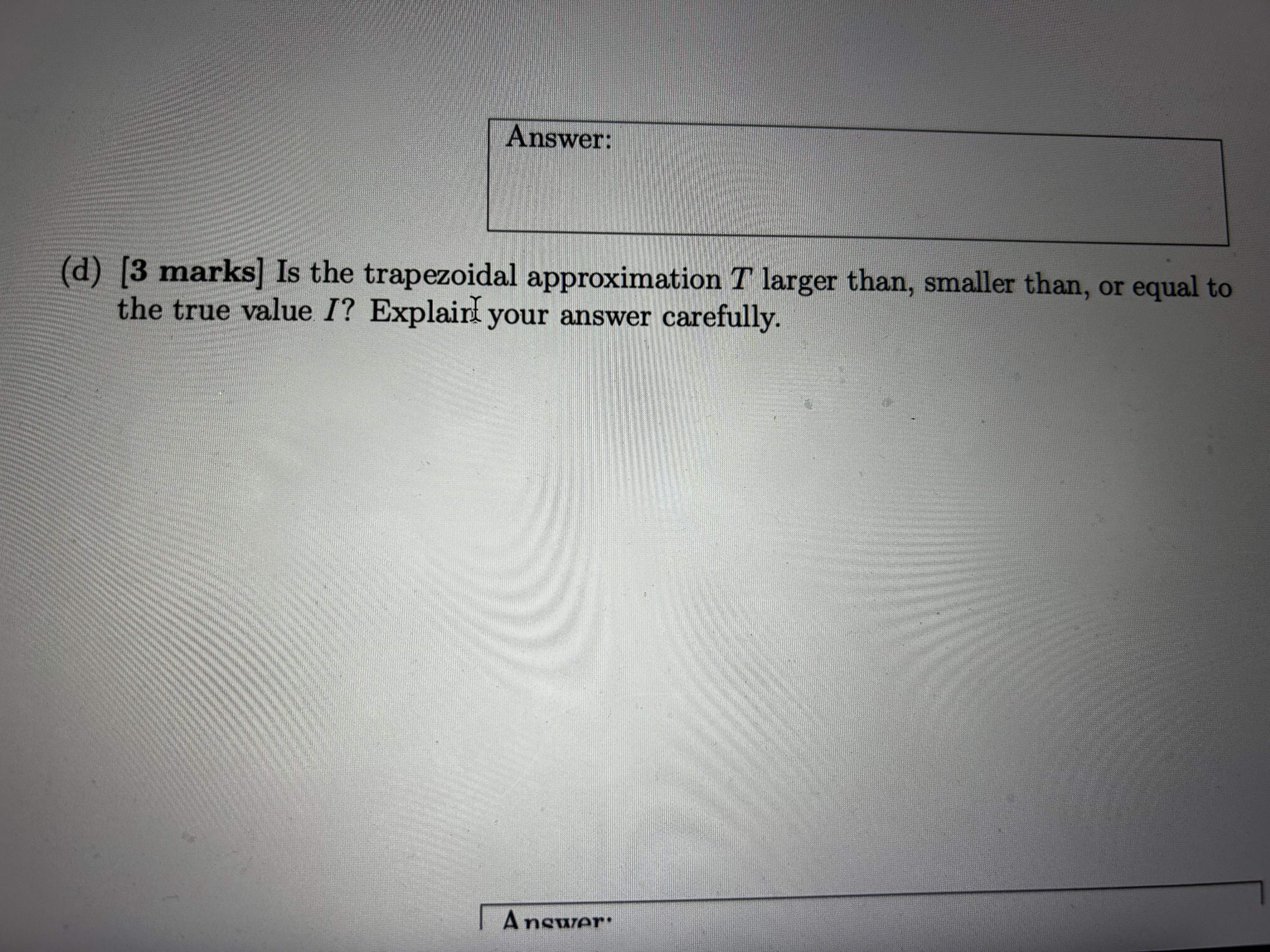 a sum, in simplified form.12. (a) [4 marks] Calculate I = (