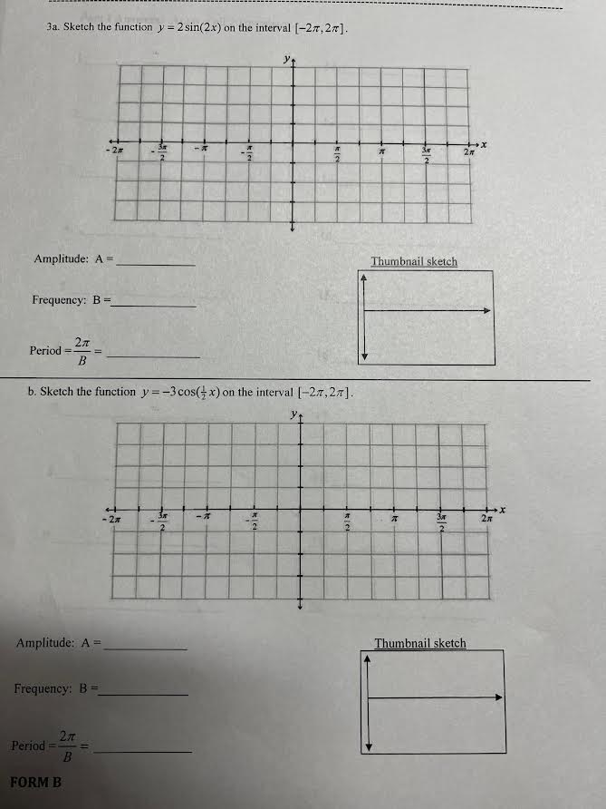  Ja. Sketch the function y - 2 sin(2x) on the interval