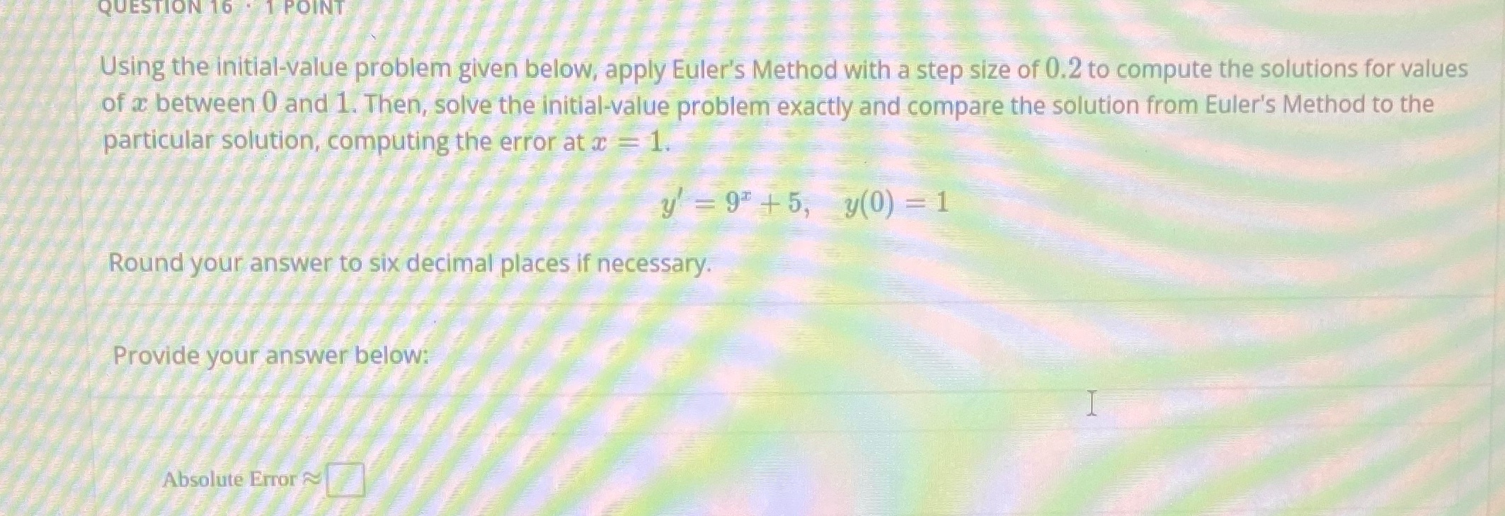 Euler's Method with a step size of 0.2 to compute the solutions
