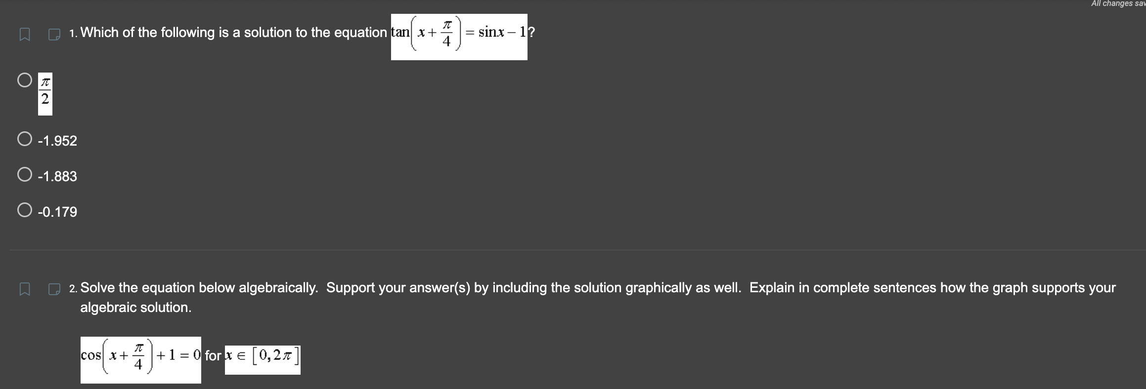 the following is a solution to the equation 0 a 2 O