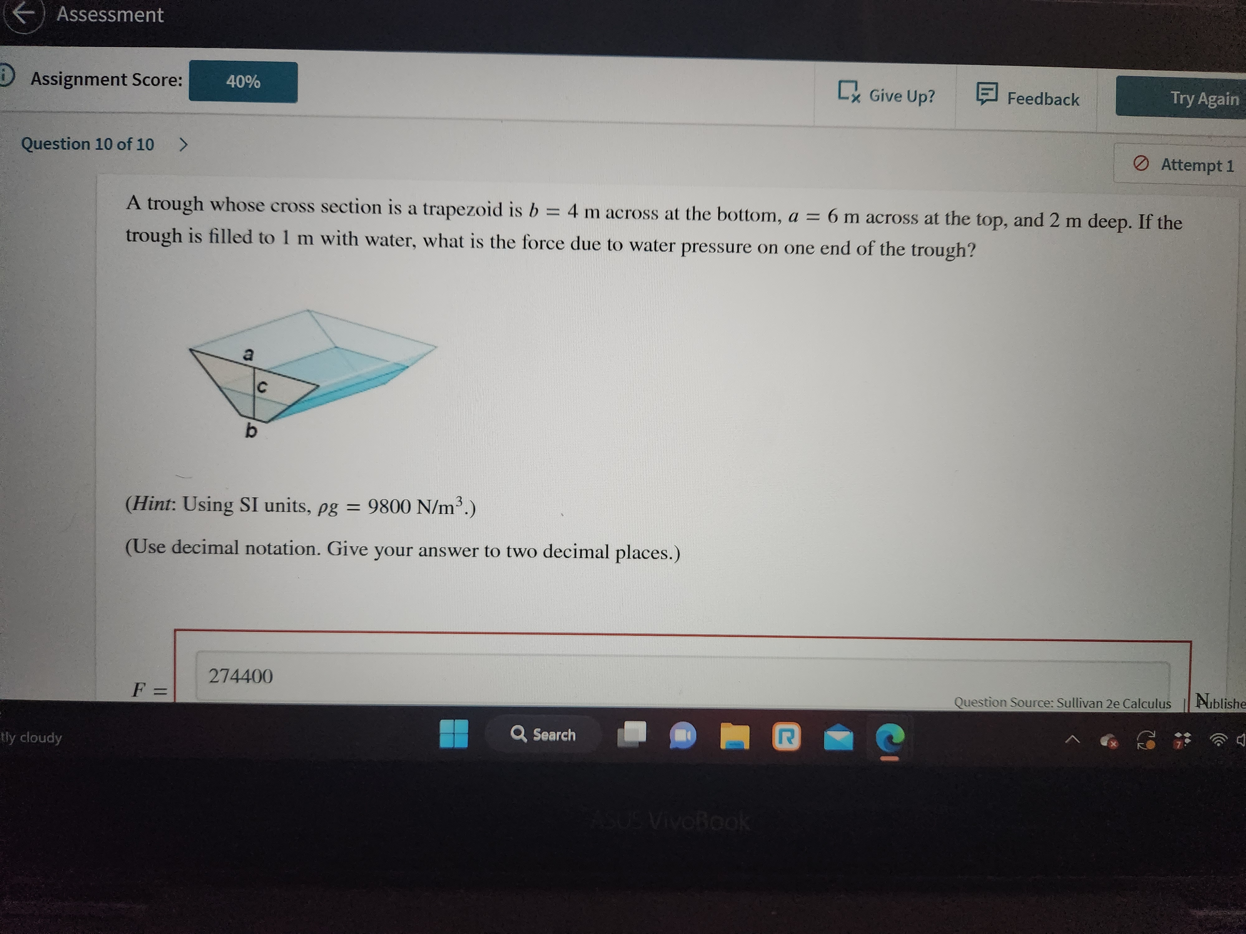 section is a trapezoid is b = 4 n1 across at the