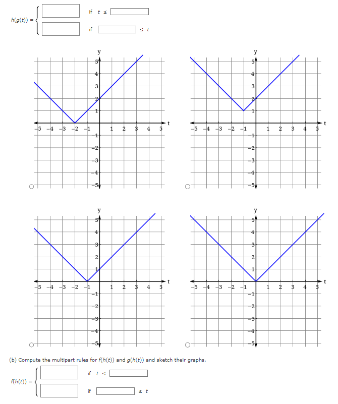 - 1 and h(t) = [t|. (a) Compute the multipart rules for