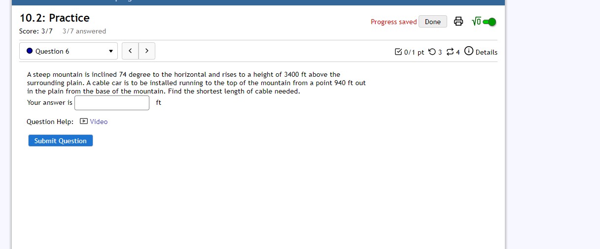 saved Done VO. Score: 0/3 0/3 answered . Question 3 0/1 pt
