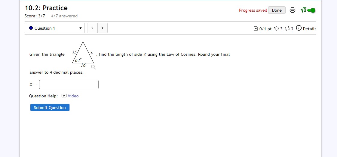 have lengths a = 5.6, b = 8.8, c = 10.7, and