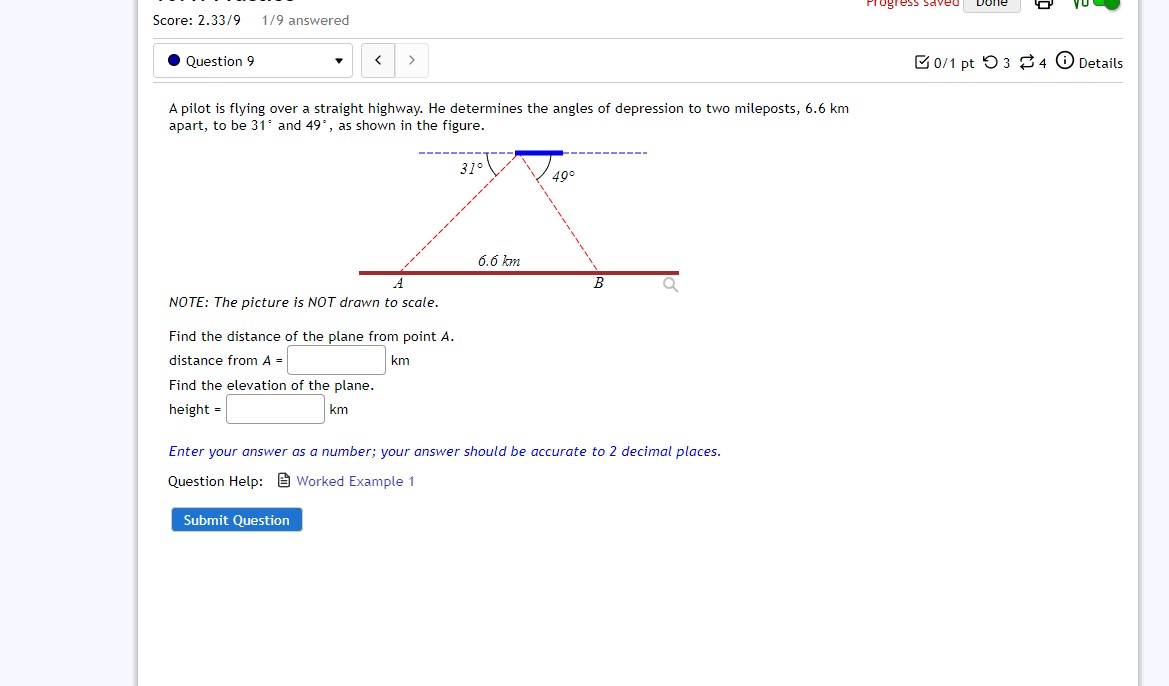 Video Submit Question10.1: Practice Score: 2.33;"? H9 answered Progress saved Dane a