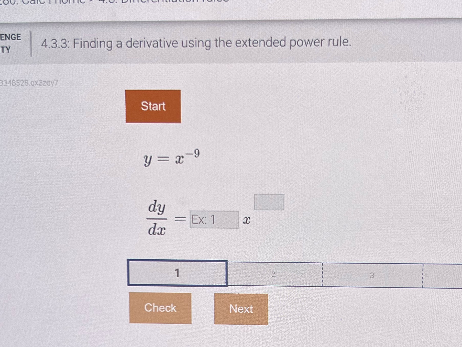 OU. ENGE TY 4.3.3: Finding a derivative using the extended power