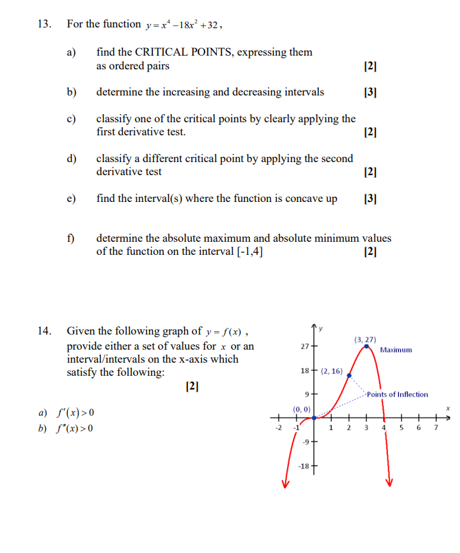 POINTS, expressing them as ordered pairs 12] b) determine the increasing and