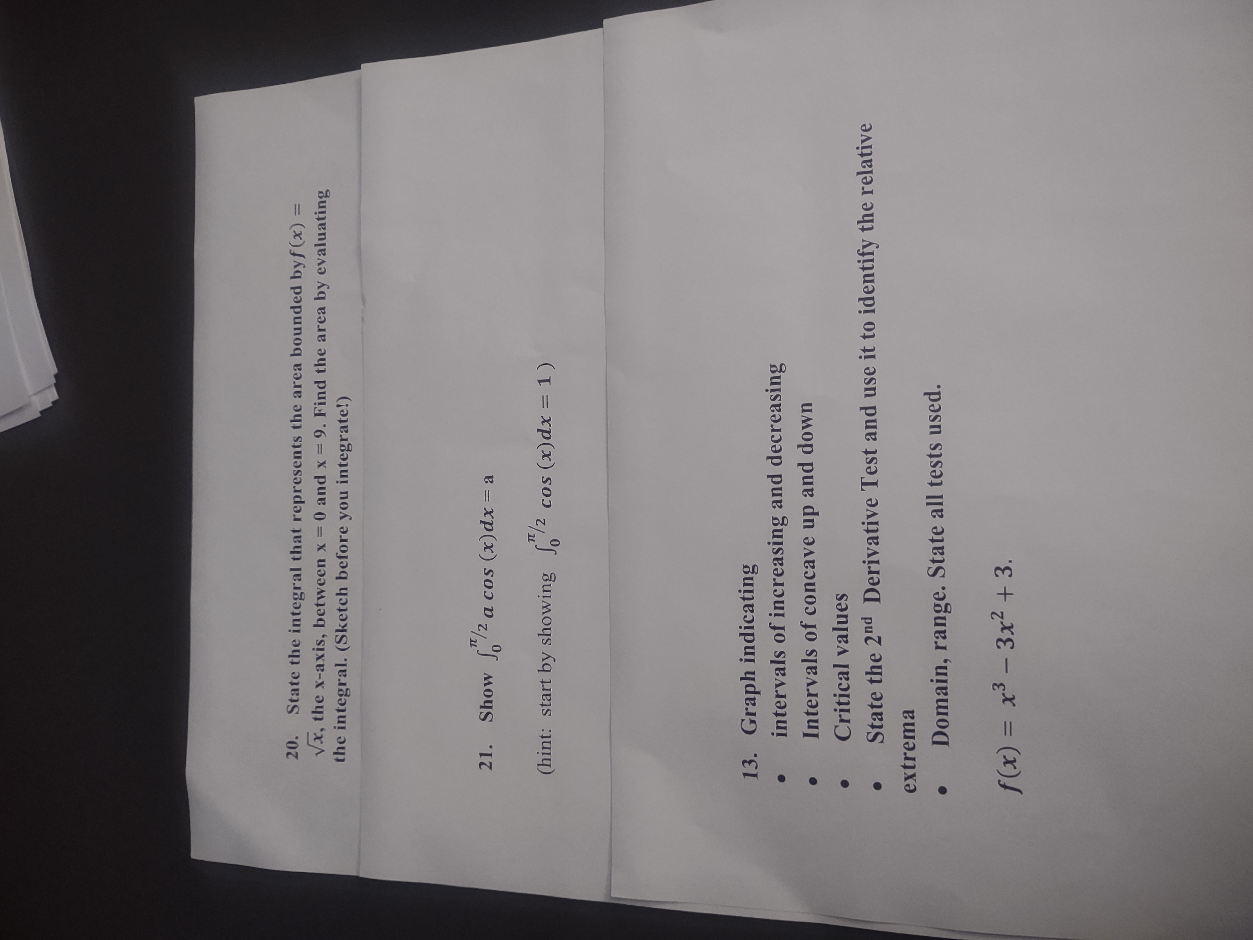 = Vx, the x-axis, between x = 0 and x = 9.