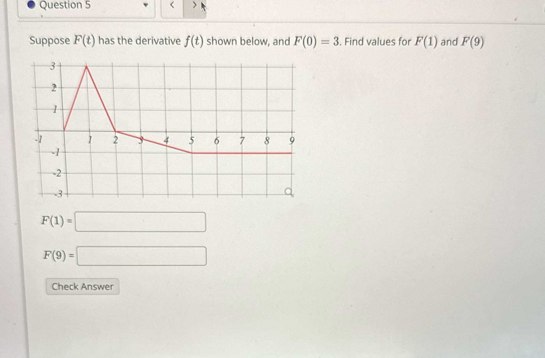 F(0) = 3. Find values for F(1) and F(9) 2 6 7