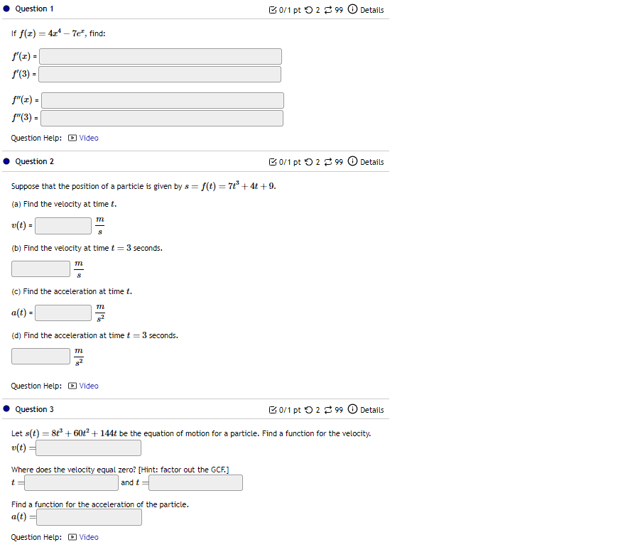 Suppose your demand function is given by D(q) = -q" -2g +