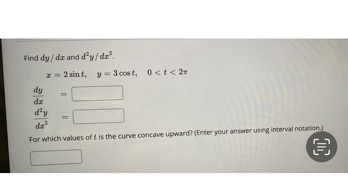 curve and the tangent.Find dy / da and day / dx2. x