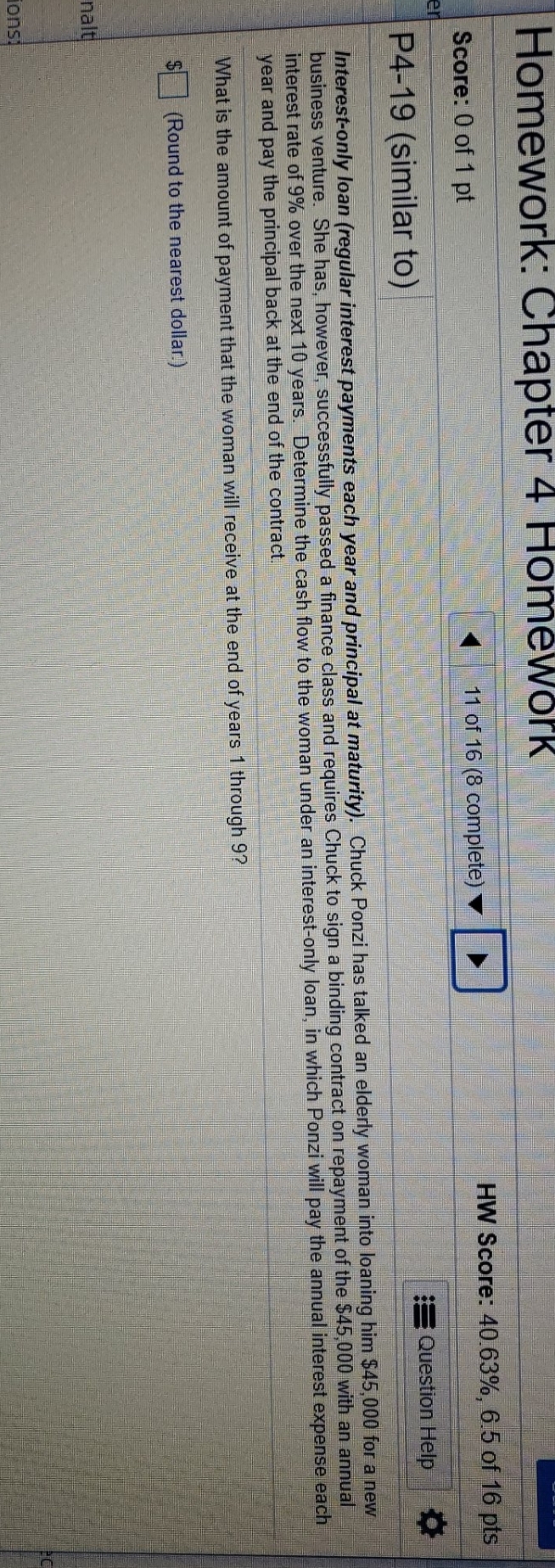 1 pt 11 of 16 (8 complete) HW Score: 40.63%, 6.5 of